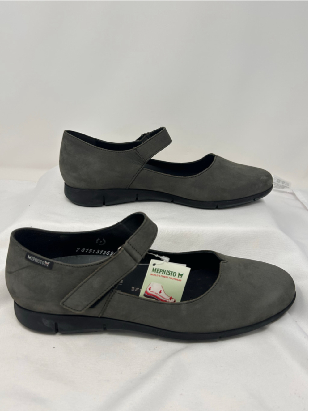 NWT Mephisto Air-Jet Mary Jane Leather Comfort Shoes Gray US 10